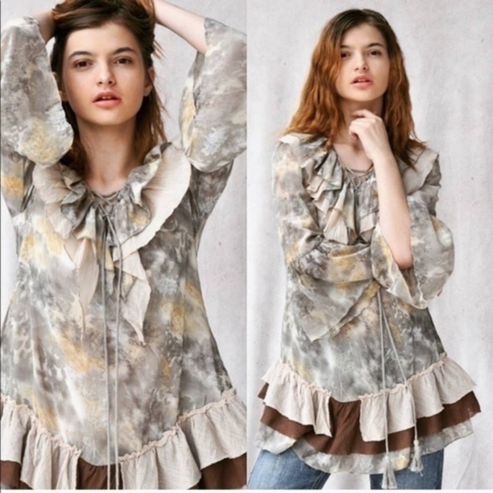 NEW Boho Ruffle Tiered Tunic Blouse Top (Luxury Collection)